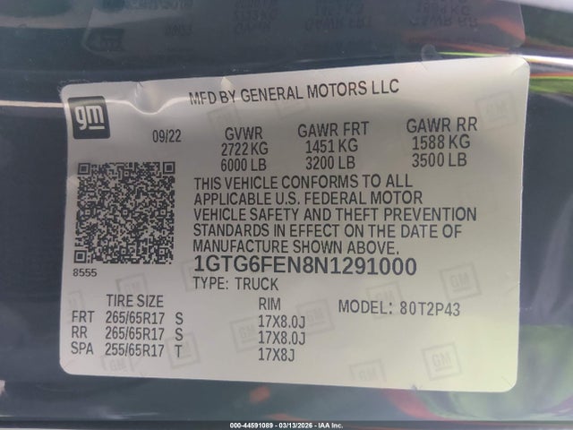 1GTG6FEN8N1291000 GMC Canyon 4wd Short Box At4 - Leather
