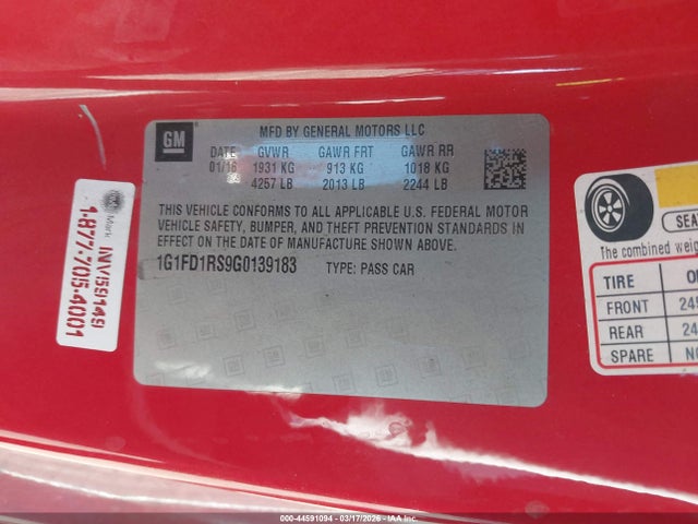 2016 CHEVROLET CAMARO 1G1FD1RS9G0139183 Photo 8