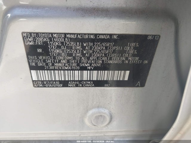 2013 TOYOTA RAV4 2T3RFREV3DW061939 Photo 8