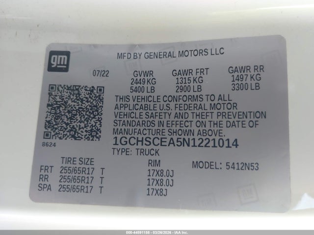 2022 CHEVROLET COLORADO 1GCHSCEA5N1221014 Photo 8