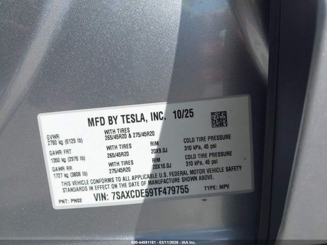 2026 TESLA MODEL X 7SAXCDE59TF479755 Photo 8