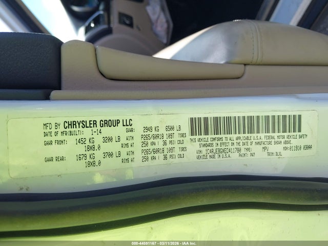 44591167 :رقم المزاد ، 1C4RJEBGXEC411780 vin ، 2014 Jeep Grand Cherokee Limited مزاد بيع