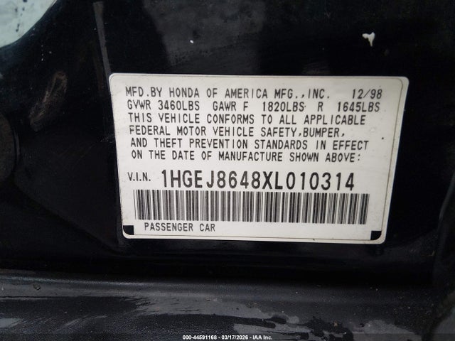 1999 HONDA CIVIC 1HGEJ8648XL010314 Photo 8