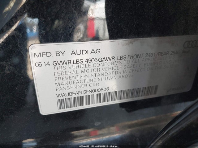 2015 AUDI A4 WAUBFAFL5FN000826 Photo 8