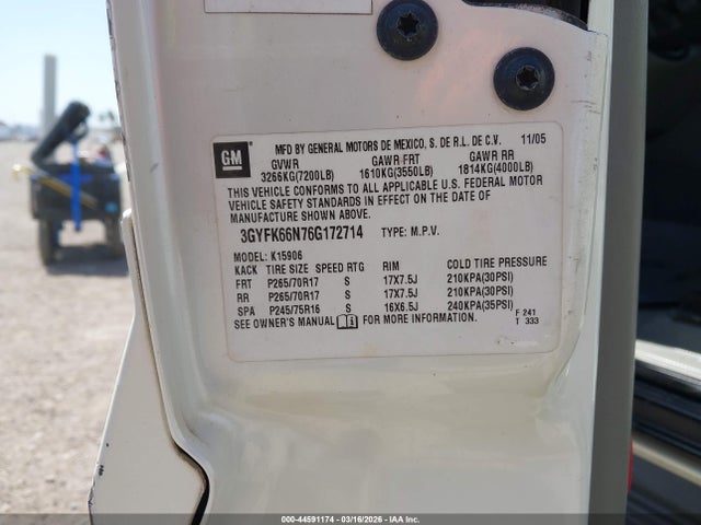 2006 CADILLAC ESCALADE ESV 3GYFK66N76G172714 Photo 8