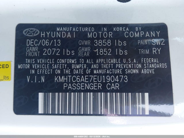 2014 HYUNDAI VELOSTER KMHTC6AE7EU190473 Photo 8