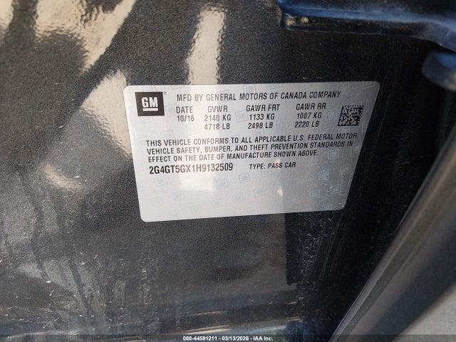 2017 Buick Regal Turbo Gs მანქანა იყიდება აუქციონზე, vin: 2G4GT5GX1H9132509, აუქციონის ნომერი: 44591211