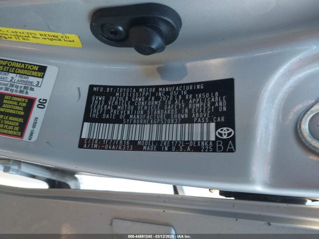Toyota COROLLA LE 2016 5YFBURHEXGP520837 Image 9