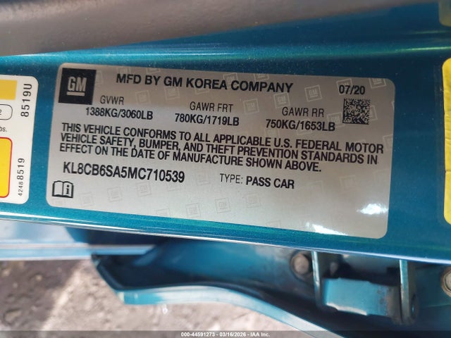 2021 CHEVROLET SPARK KL8CB6SA5MC710539 Photo 8