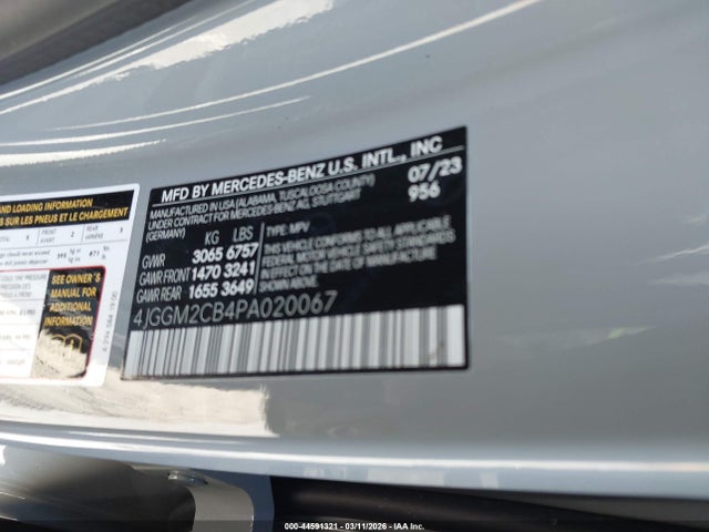 Aukcja sprzedaży 2023 Mercedes-benz Eqe 500 Suv 4matic, vin: 4JGGM2CB4PA020067, numer aukcji: 44591321