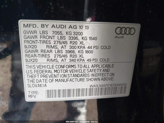 2014 AUDI Q7 WA1LMAFE1ED006930 Photo 8