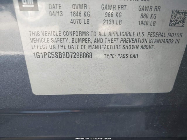 2013 CHEVROLET CRUZE 1G1PC5SB8D7298868 Photo 8