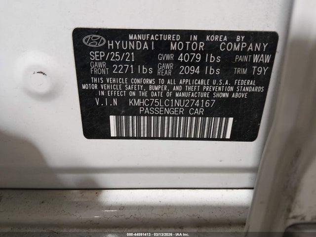 2022 HYUNDAI IONIQ HYBRID KMHC75LC1NU274167 Photo 8