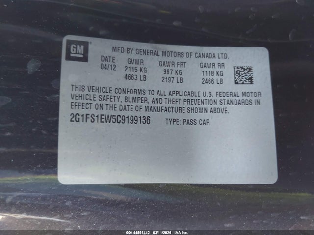 2012 CHEVROLET CAMARO 2G1FS1EW5C9199136 Photo 8