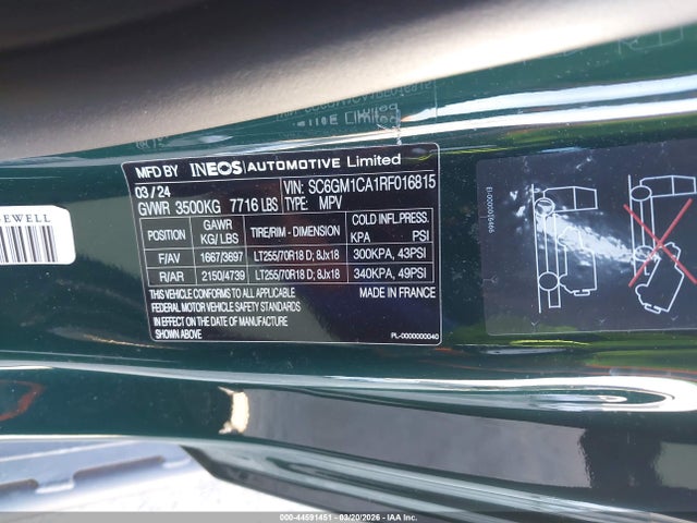 Ineos Grenadier Fieldmaster Edition/trialmaster Edition 2024 SC6GM1CA1RF016815 Image 9