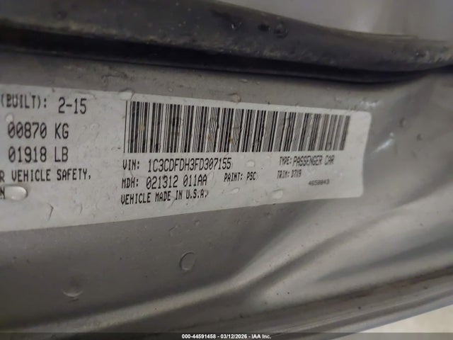 2015 DODGE DART 1C3CDFDH3FD307155 Photo 8