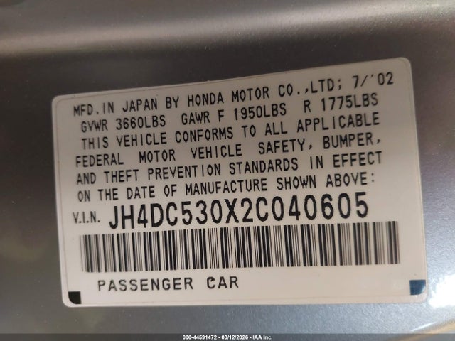 2002 ACURA RSX JH4DC530X2C040605 Photo 8