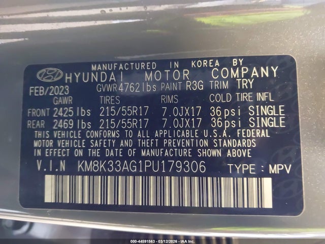 KM8K33AG1PU179306 Hyundai Kona Electric Sel