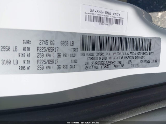 2C4RDGBG6JR296552 Dodge Grand Caravan Se