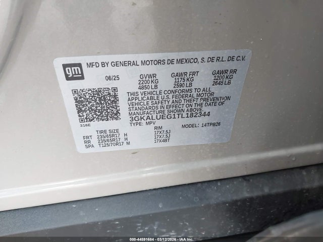3GKALUEG1TL182344 GMC Terrain Awd Elevation