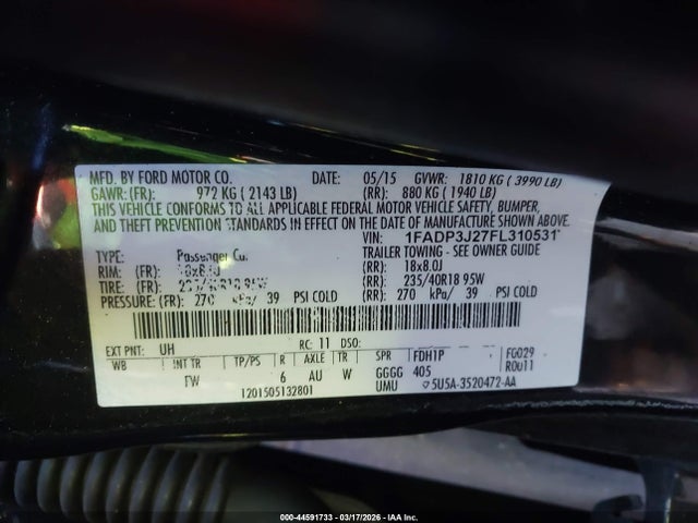 Ford Focus Titanium 2015 1FADP3J27FL310531 Image 9