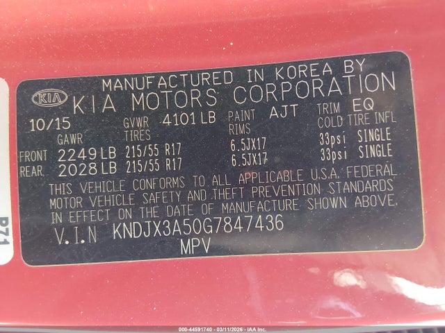 KIA Soul ! 2016 KNDJX3A50G7847436 Image 9