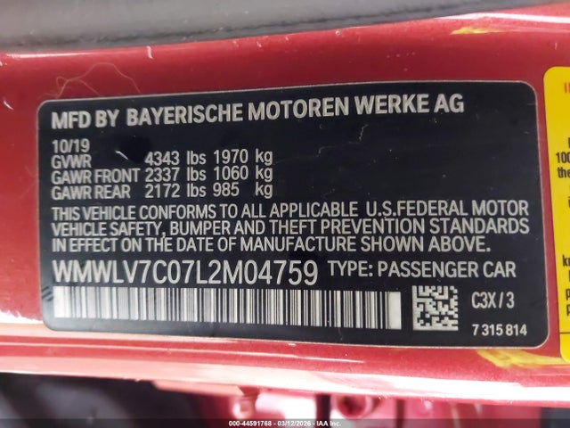 2020 MINI CLUBMAN WMWLV7C07L2M04759 Photo 8