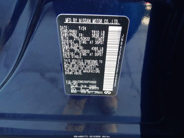 Aukcja sprzedaży 2025 Infiniti Qx80 Luxe Awd, vin: JN8AZ3BE2S9700822, numer aukcji: 44591773