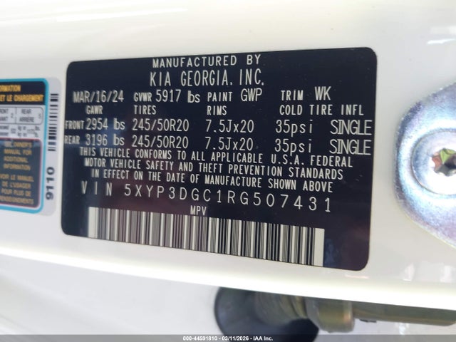 5XYP3DGC1RG507431 KIA Telluride Ex X-line