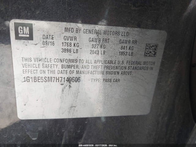 2017 CHEVROLET CRUZE 1G1BE5SM7H7149606 Photo 8