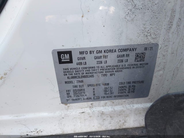 Aukcja sprzedaży 2022 Buick Encore Gx Awd Preferred, vin: KL4MMCSL8NB053405, numer aukcji: 44591967