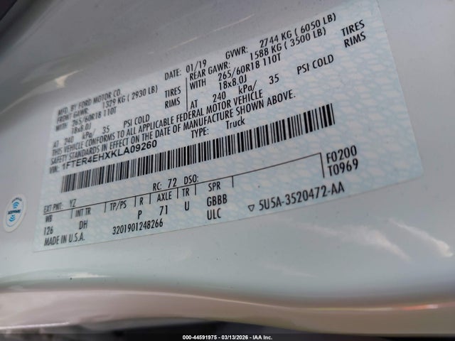 2019 FORD RANGER 1FTER4EHXKLA09260 Photo 8