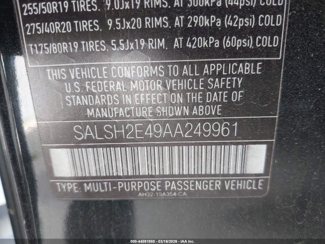 2010 LAND ROVER RANGE ROVER SPORT SALSH2E49AA249961 Photo 8