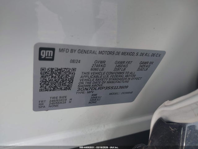 Chevrolet Equinox Ev Lt 2025 3GN7DLRP3SS113609 Image 9