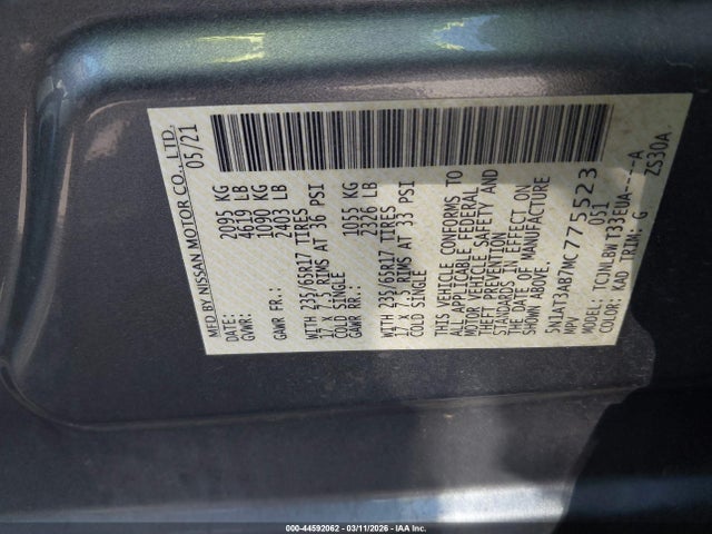 Nissan Rogue S Intelligent Awd 2021 5N1AT3AB7MC775523 Image 9