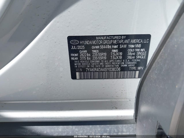 2025 Hyundai Ioniq 5 Limited მანქანა იყიდება აუქციონზე, vin: 7YAKR4DA4SY038336, აუქციონის ნომერი: 44592064