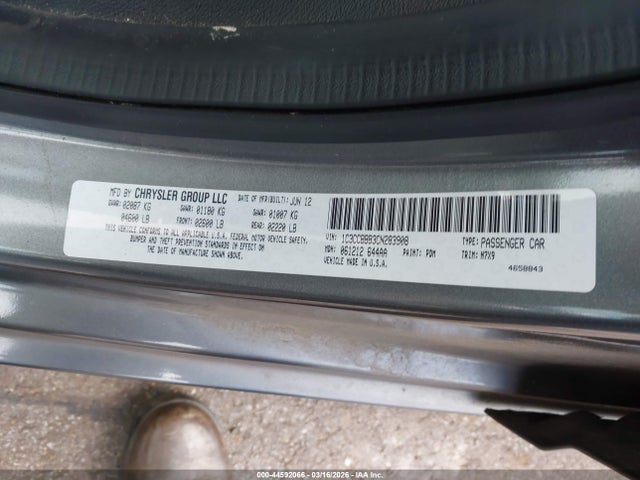 44592066 :رقم المزاد ، 1C3CCBBB3CN283908 vin ، 2012 Chrysler 200 Touring مزاد بيع