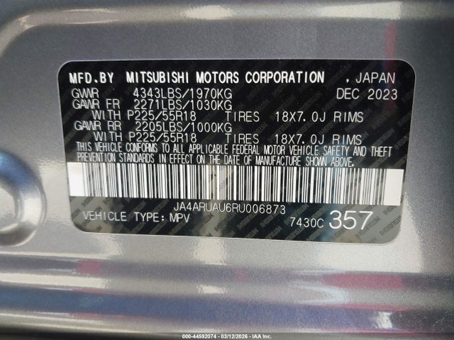 2024 MITSUBISHI OUTLANDER SPORT JA4ARUAU6RU006873 Photo 8