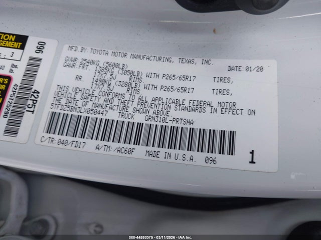 5TFDZ5BN3LX050447 Toyota Tacoma Trd Sport