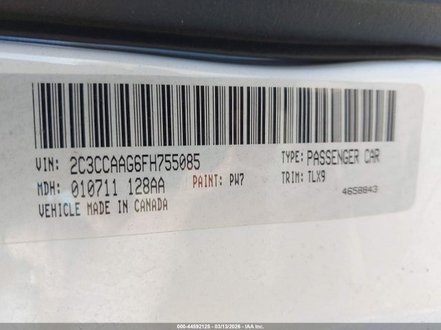 Aukcja sprzedaży 2015 Chrysler 300 Limited, vin: 2C3CCAAG6FH755085, numer aukcji: 44592125