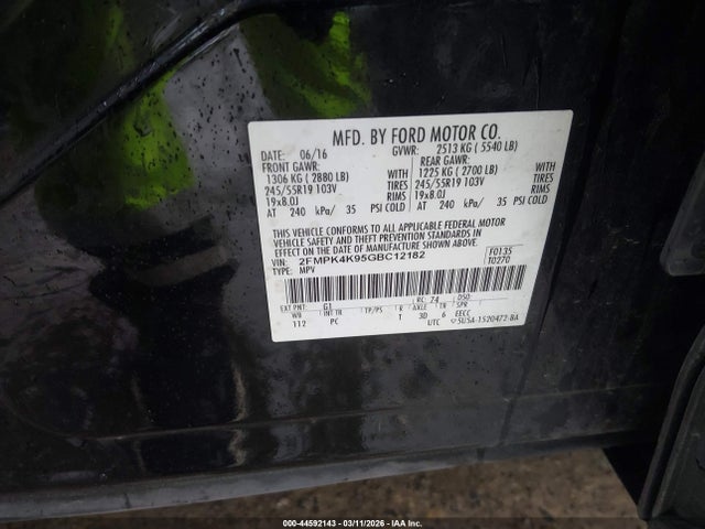Ford Edge Titanium 2016 2FMPK4K95GBC12182 Image 9