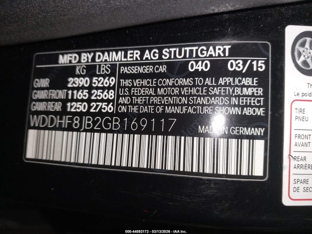 Aukcja sprzedaży 2016 Mercedes-benz E 350 4matic, vin: WDDHF8JB2GB169117, numer aukcji: 44592172