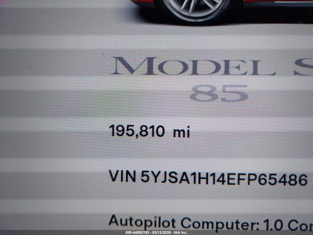 Продажа на аукционе авто 2014 Tesla Model S 60 Kwh Battery/p85, vin: 5YJSA1H14EFP65486, номер лота: 44592193