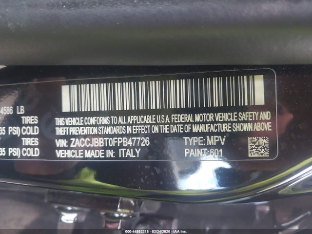 ZACCJBBT0FPB47726 Jeep Renegade Latitude
