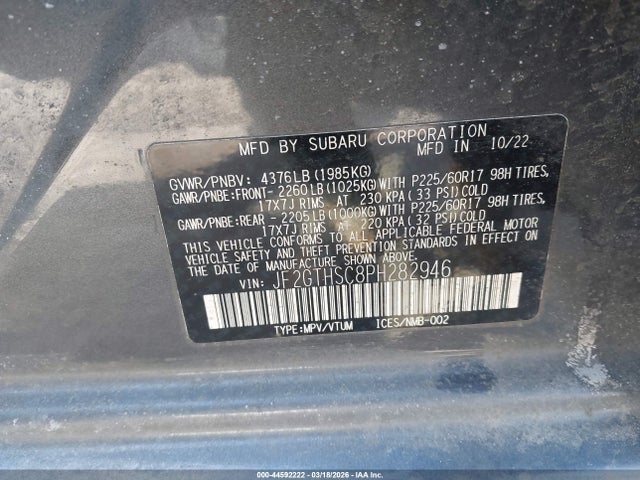 Subaru Crosstrek Sport 2023 JF2GTHSC8PH282946 Image 9