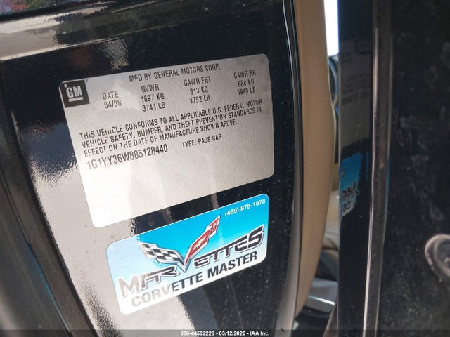 2008 CHEVROLET CORVETTE 1G1YY36W885128440 Photo 8