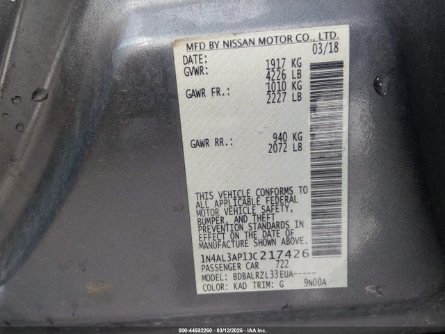 1N4AL3AP1JC217426 Nissan Altima 2.5 Sl