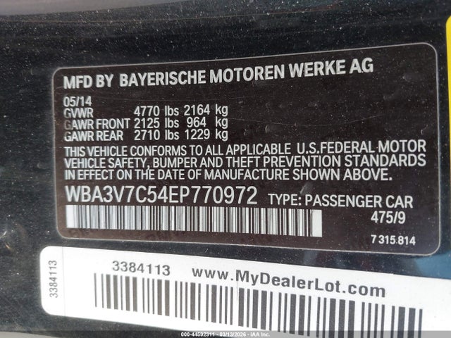 Продаж на аукціоні авто 2014 Bmw 428i, vin: WBA3V7C54EP770972, номер лоту: 44592311