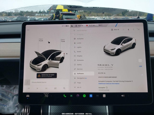 Aukcja sprzedaży 2021 Tesla Model Y Long Range Dual Motor All-wheel Drive, vin: 5YJYGDEE4MF086981, numer aukcji: 44592348
