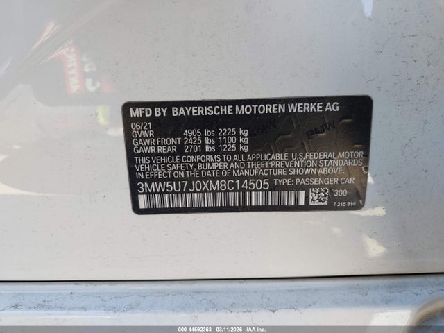 3MW5U7J0XM8C14505 BMW M340I